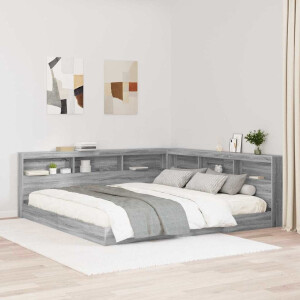 vidaXL Boekenkast Bed Grijs sonoma 180 x 200 cm Bewerkt hout