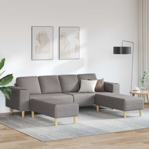 vidaXL Woonkamer Bank 3 pcs Taupe Polyester