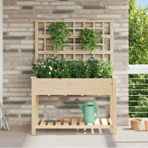 vidaXL Tuin Bloempot Beige 115 x 60,5 x 153 cm Massief Vurenhout