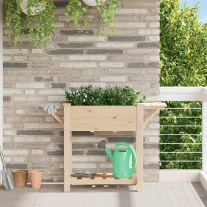 vidaXL Tuin Bloempot Beige 111 x 37 x 76,5 cm Massief Vurenhout