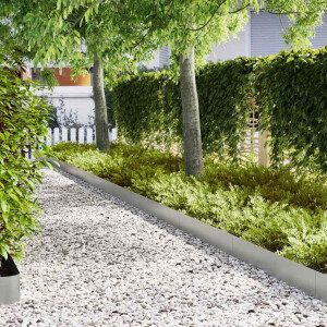 vidaXL Tuinrand 50 pcs Zilver 100 x 0.05 x 20 cm Gegalvaniseerd staal