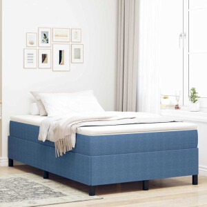 vidaXL Boxspringbed Blauw 120 x 200 cm Katoen Stof