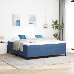 vidaXL Boxspringbed Blauw 180 x 200 cm Katoen Stof