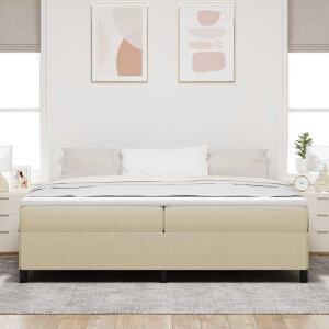 vidaXL Boxspringbed Grijs groen 200 x 200 cm Katoen Stof