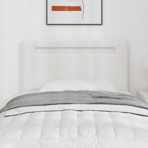 vidaXL LED Hoofdbord Wit 90 cm Nep Leer
