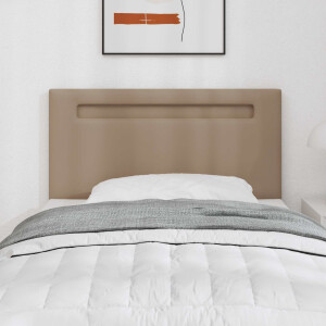 vidaXL LED Hoofdbord Cappuccino 90 cm Nep Leer