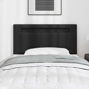 vidaXL LED Hoofdbord Zwart 100 cm Nep Leer