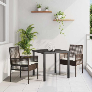 vidaXL Tuinstoel met kussen 2 pcs Bruin 55 x 53 x 85 cm poly rattan