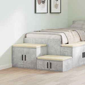 vidaXL Opbergkast 2 pcs Beton Grijs 108 x 41 x 40 cm Bewerkt hout