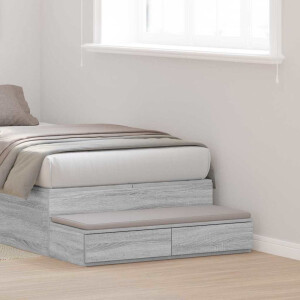 vidaXL Bedlades Grijs Sonoma 100 x 36,5 x 16,5 cm Bewerkt hout