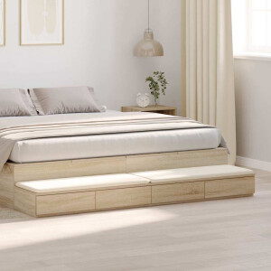 vidaXL Bedlades Sonoma Eiken 200 x 36,5 x 16,5 cm Bewerkt hout
