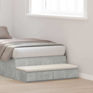vidaXL Bedlades met lade Beton Grijs 90 x 36,5 x 16,5 cm Bewerkt hout