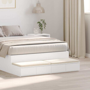 vidaXL Bedlades met lade Wit 120 x 36,5 x 16,5 cm Bewerkt hout