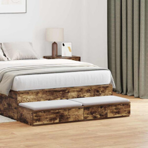 vidaXL Bedlades Gerookt eiken 120 x 36,5 x 16,5 cm Bewerkt hout