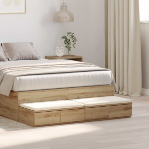 vidaXL Bedlades Artisan Eiken 120 x 36,5 x 16,5 cm Bewerkt hout
