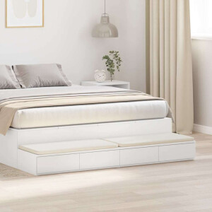 vidaXL Bedlades met lade Wit 140 x 36,5 x 16,5 cm Bewerkt hout