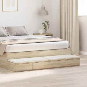 vidaXL Bedlades Sonoma Eiken 140 x 36,5 x 16,5 cm Bewerkt hout