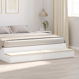 vidaXL Bedlades met lade Wit 180 x 36,5 x 16,5 cm Bewerkt hout