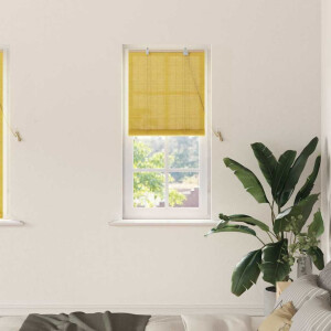 vidaXL Rolgordijn Geel 60 x 160 cm Bamboe