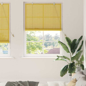 vidaXL Rolgordijn Geel 100 x 220 cm Bamboe