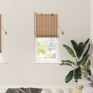 vidaXL Rolgordijn met gordijnen Natuur 60 x 220 cm Bamboe