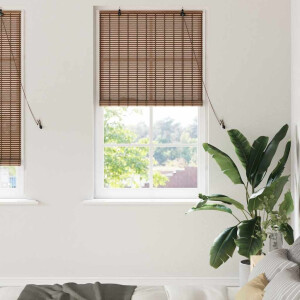 vidaXL Rolgordijn met gordijnen Bruin 90 x 220 cm Bamboe