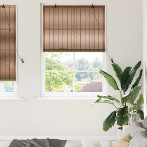 vidaXL Rolgordijn met gordijnen Bruin 100 x 220 cm Bamboe