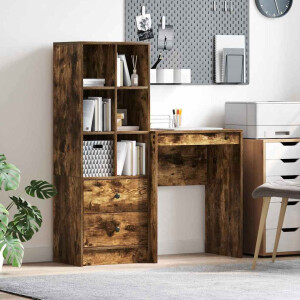 vidaXL Bureau met lade 2 pcs Gerookt eiken