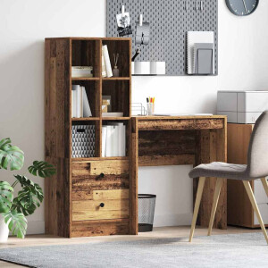 vidaXL Bureau met lade 2 pcs Oudhout