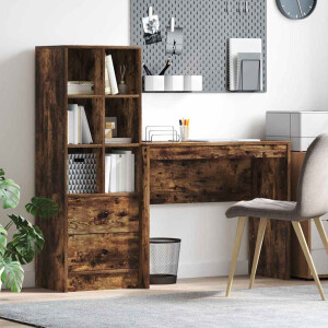 vidaXL Bureau met lade 2 pcs Gerookt eiken