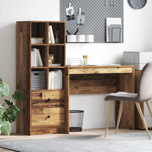 vidaXL Bureau met lade 2 pcs Oudhout
