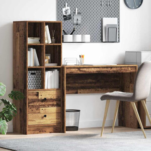 vidaXL Bureau met lade 2 pcs Oudhout