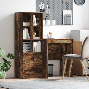 vidaXL Bureau met lade 2 pcs Gerookt eiken