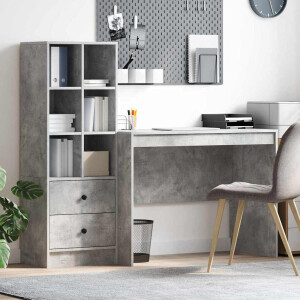 vidaXL Bureau met lade 2 pcs Beton Grijs