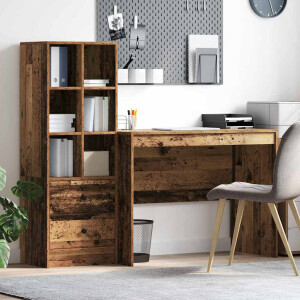 vidaXL Bureau met lade 2 pcs Oudhout