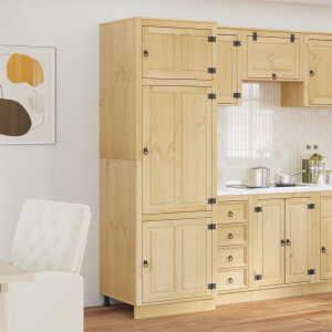 vidaXL Kast SKI HoningBruin 66 x 58 x 207 cm Massief grenenhout