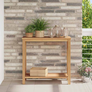 vidaXL Wandtafel met opslag Bruin 80 x 35 x 75 cm Massief Teakhout