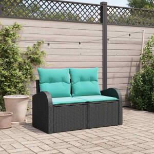 vidaXL Tuinbank Zwart 124 x 62 x 85 cm poly rattan