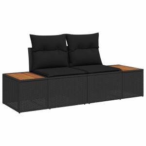vidaXL Tuinbank Zwart 184 x 62 x 85cm poly rattan