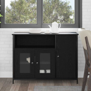 vidaXL Dressoir Zwart Eiken 100 x 35 x 75 cm