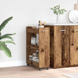 vidaXL Kast met wiel Oudhout 60 x 22 x 79 cm