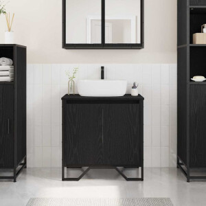 vidaXL Badkamertenk te kast Zwart Eiken 60 x 35 x 60 cm Bewerkt hout