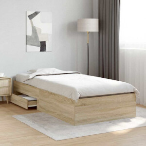 vidaXL Bedframe met lade met opslag Bruin 90 x 190 cm Bewerkt hout