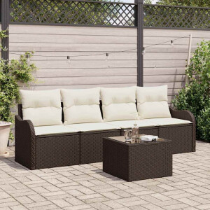 vidaXL Tuin Sofa Set Bruin poly rattan