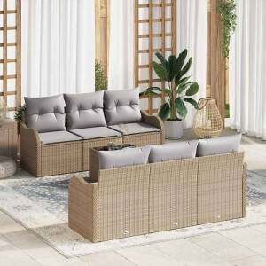 vidaXL Tuin Sofa Set Beige 55 x 55 x 37 cm poly rattan