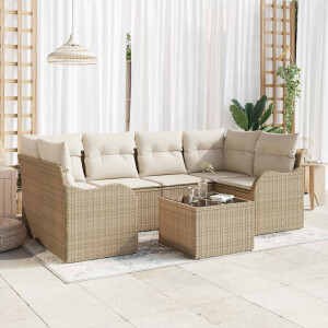 vidaXL Tuin Sofa Set Beige 55 x 55 x 37 cm poly rattan