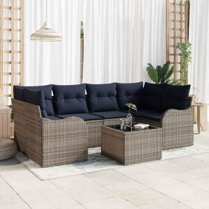 vidaXL Tuin Sofa Set Grijs 55 x 55 x 37 cm poly rattan
