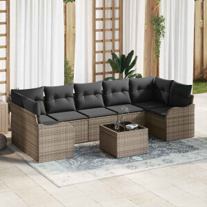 vidaXL Tuin Sofa Set Grijs 55 x 55 x 37 cm poly rattan