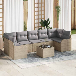 vidaXL Tuin Sofa Set Beige 55 x 55 x 37 cm poly rattan