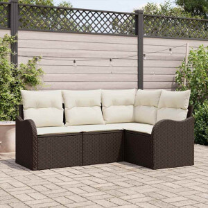 vidaXL Tuin Sofa Set Bruin poly rattan